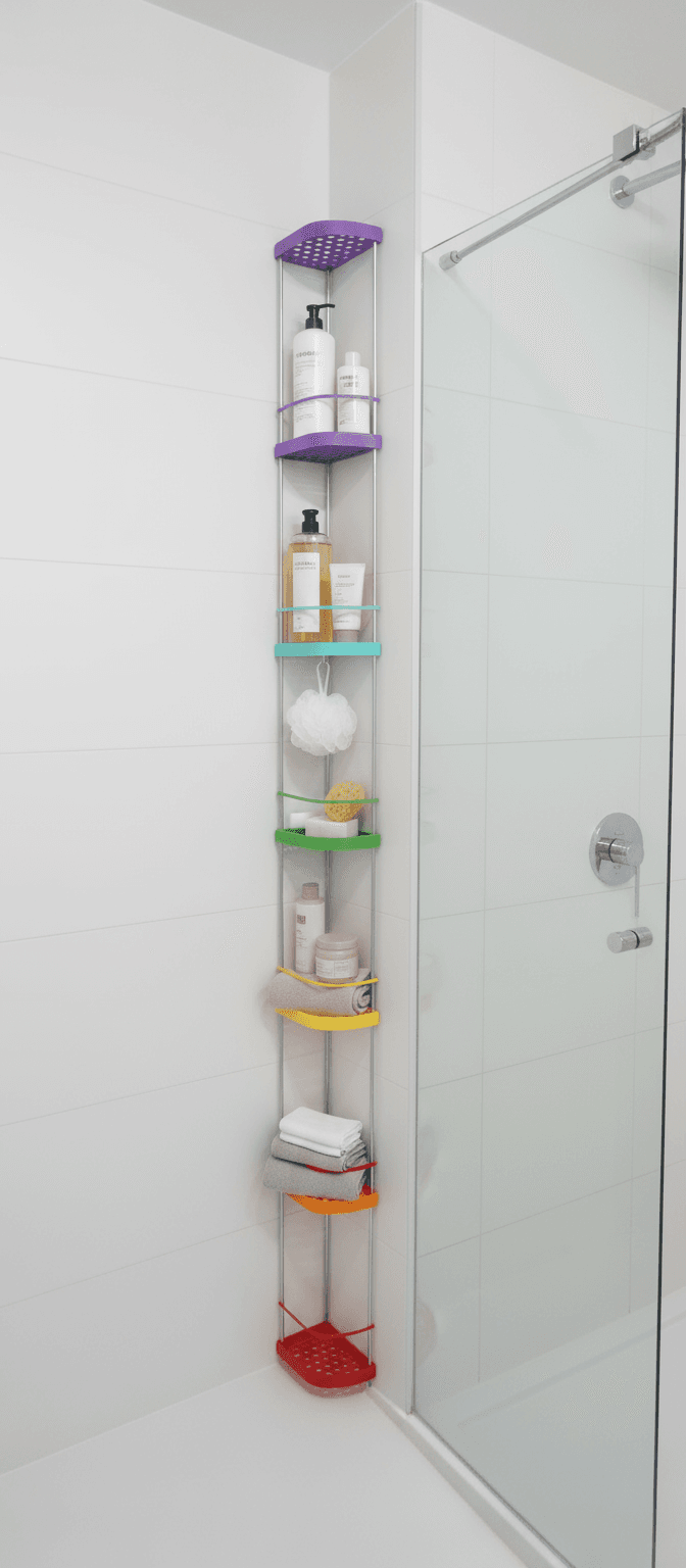 Estantería arcoíris para baño